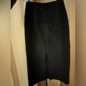 Babaton faux suede black pencil skirt